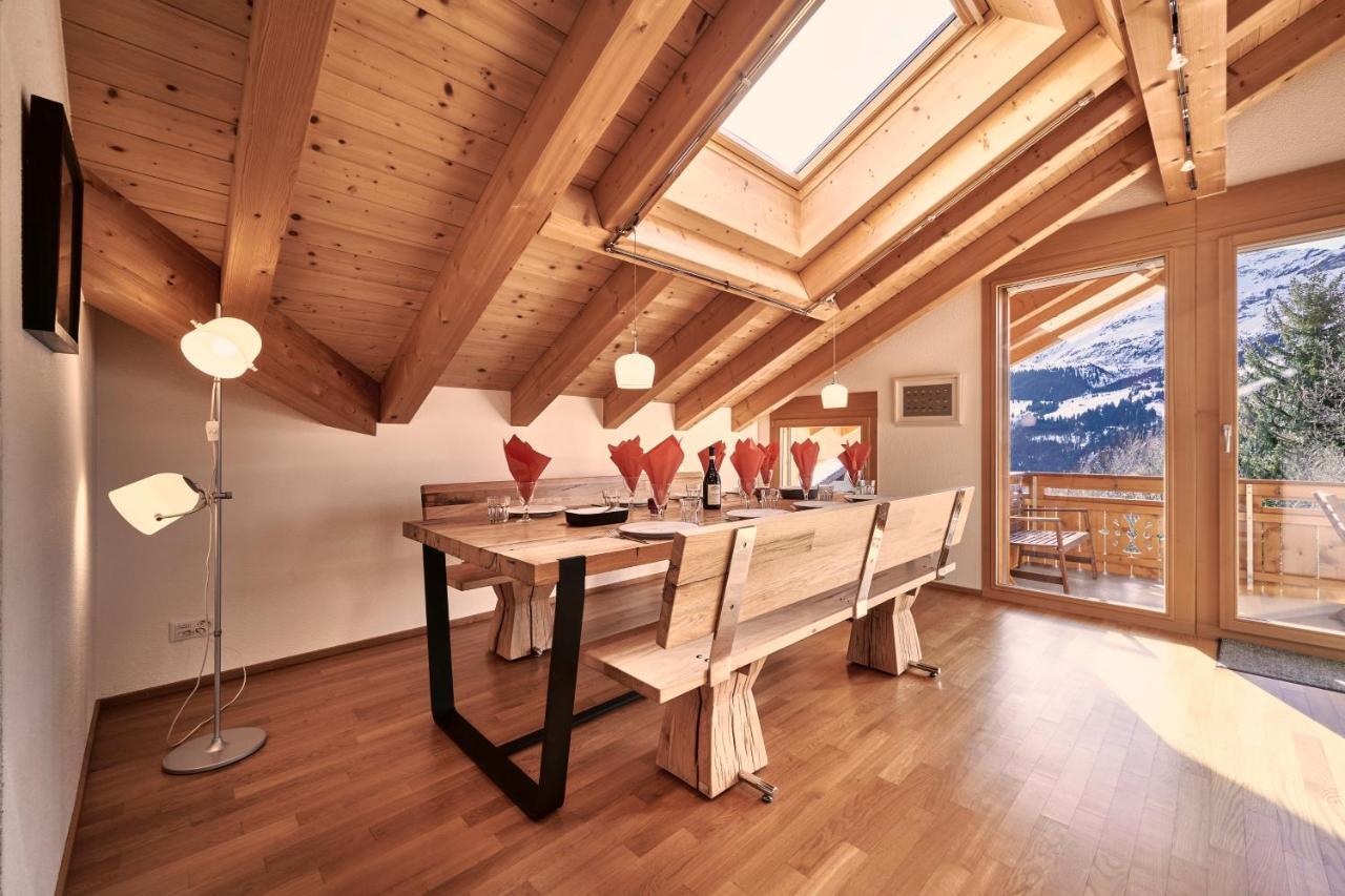Chalet Bergfrieden Penthouse Wengen Extérieur photo