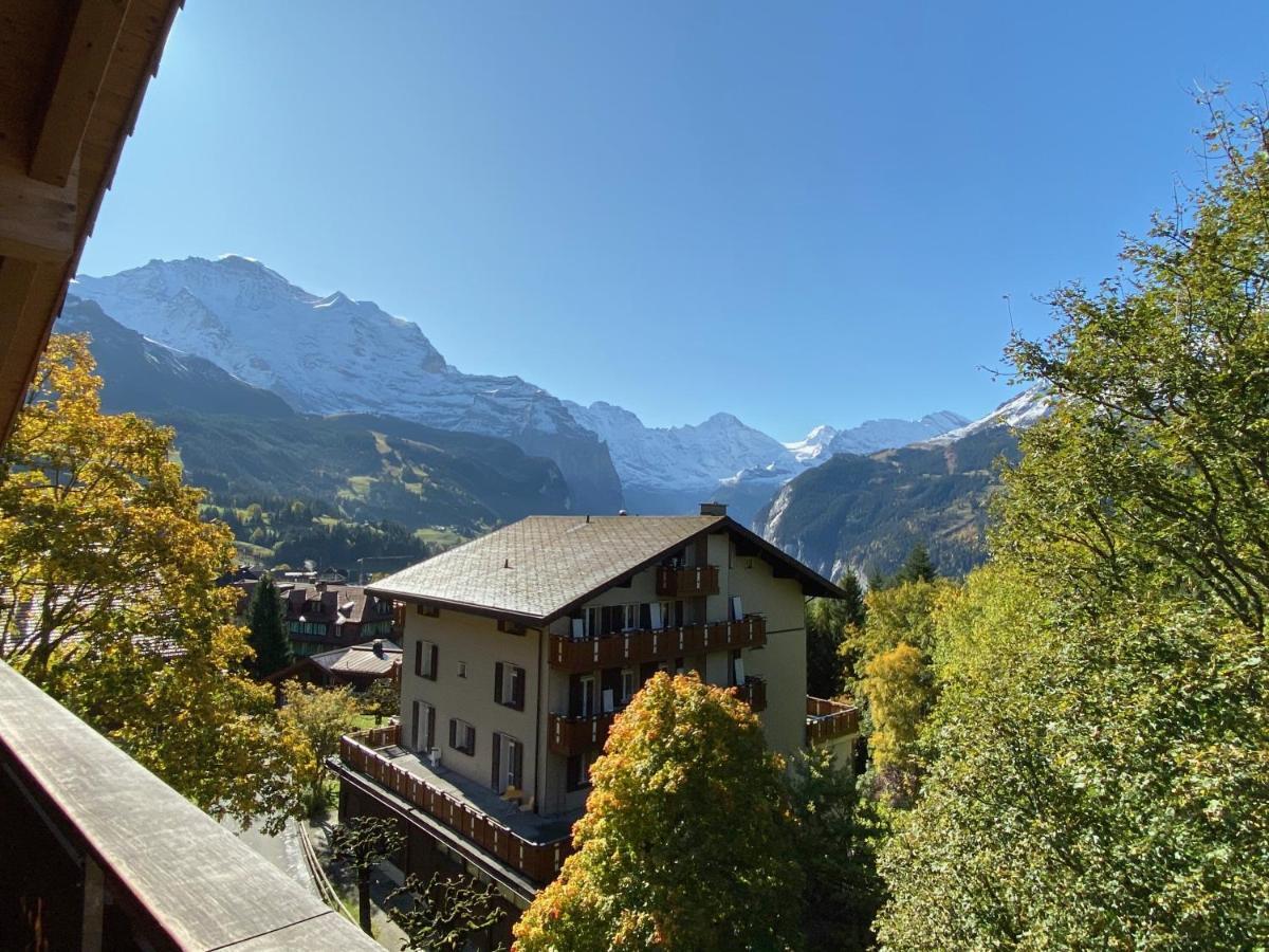 Chalet Bergfrieden Penthouse Wengen Extérieur photo