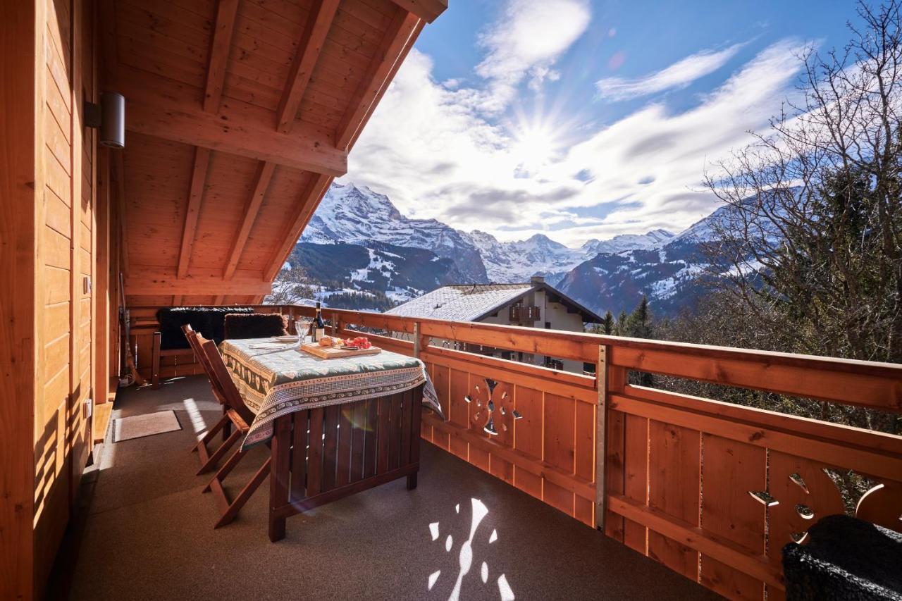 Chalet Bergfrieden Penthouse Wengen Extérieur photo